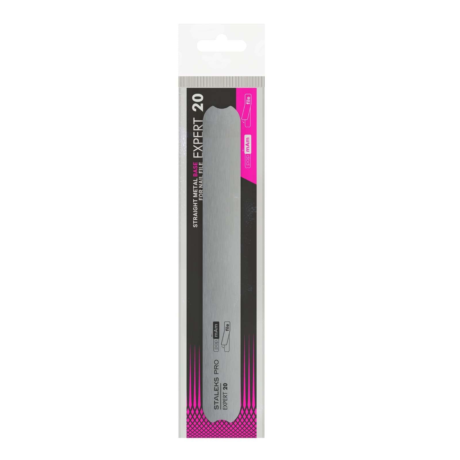 Staleks Pro Straight Metal Base for Nail File Expert 20 – Stainless Steel – Reusable Nail File Base – Manicure & Pedicure Tool – Compatible with Disposable Files