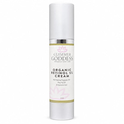 GLIMMER GODDESS Organic Retinol Wrinkle Repair Face and Neck Cream, 2 oz