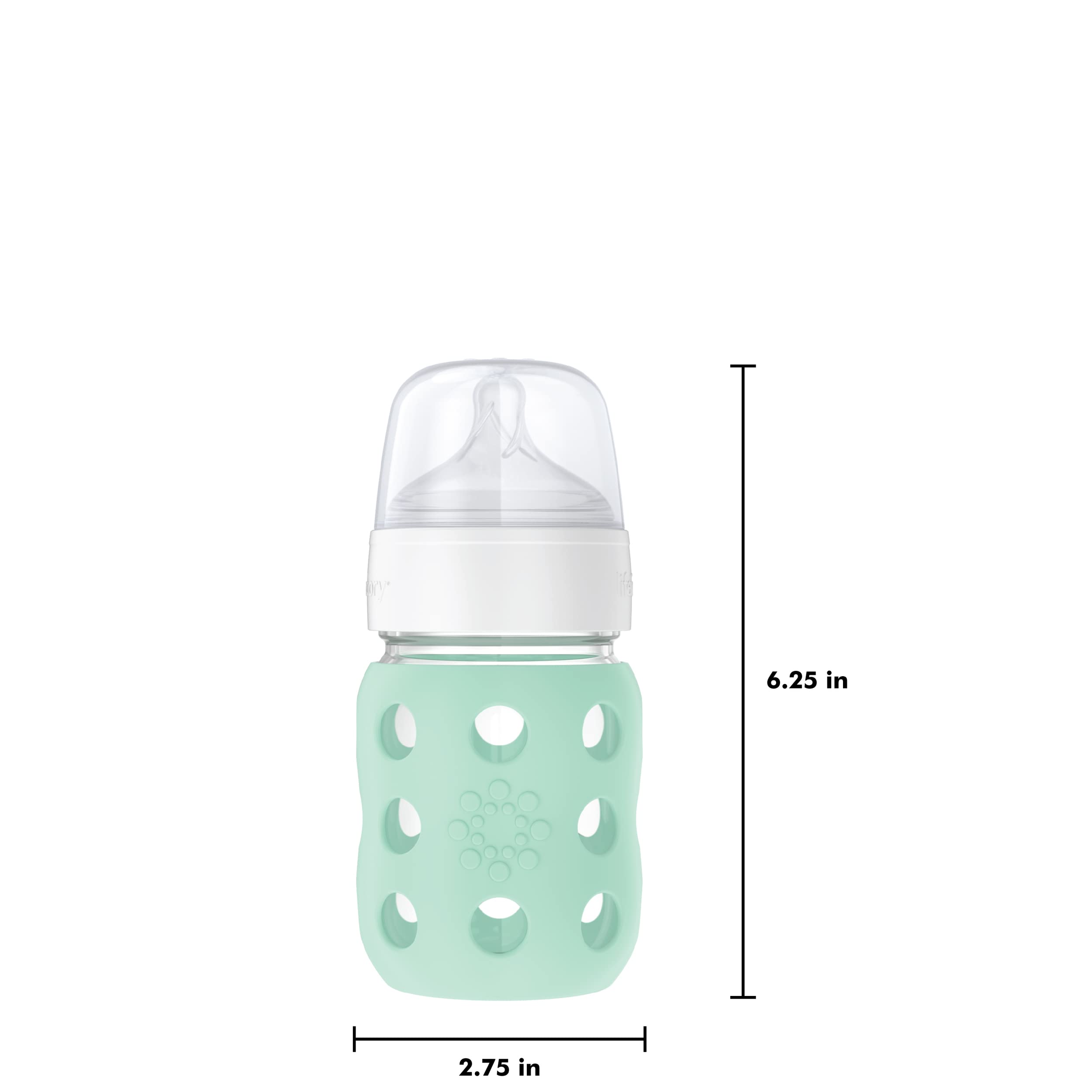 Lifefactory 8-Ounce Wide Neck Glass Baby Bottle with Protective Silicone Sleeve