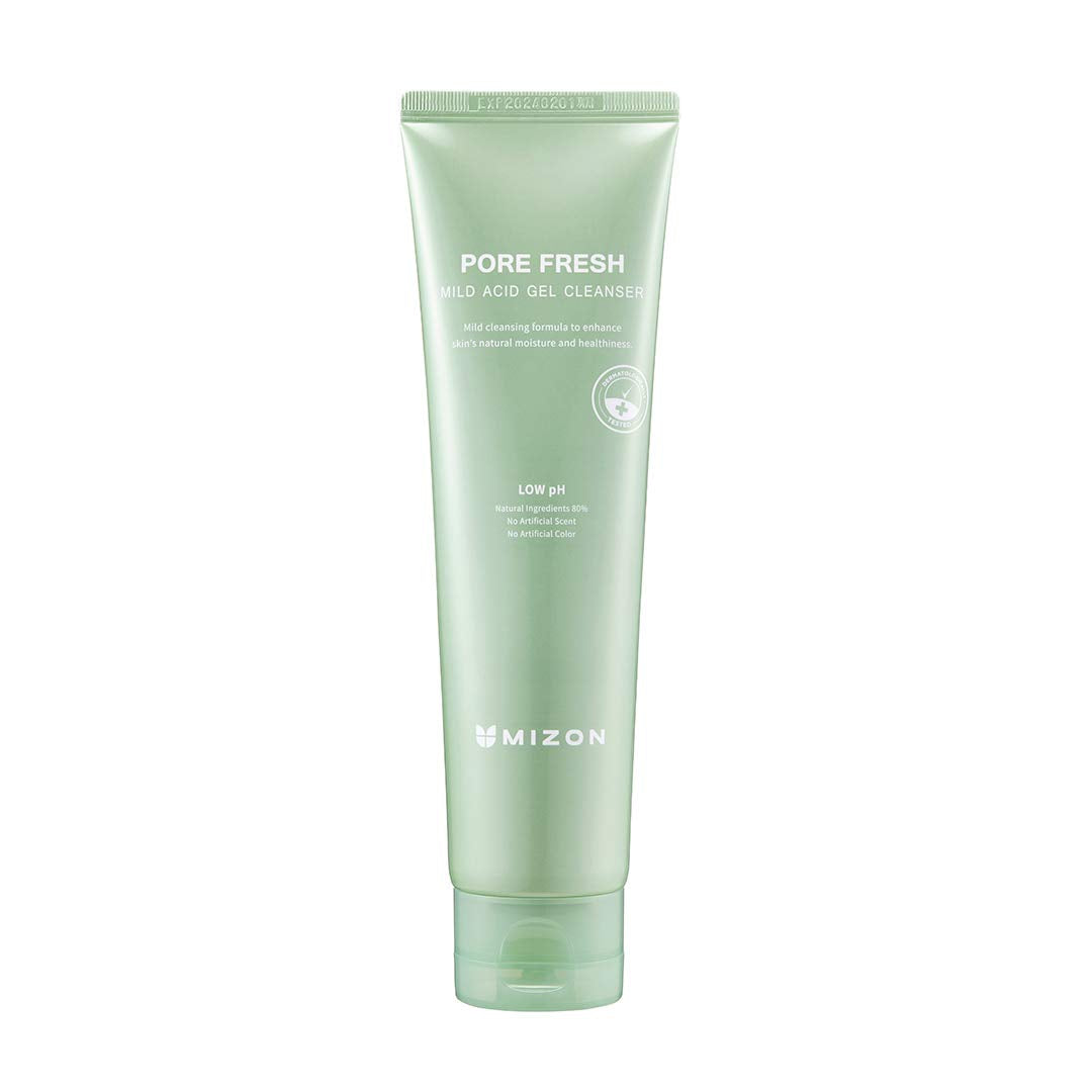 MIZON Pore Fresh Mild Acid Gel Cleanser, Facial Cleanser, Natural Ingredients, Refreshing Gel Formula, Exfoliate, Moisturize, (New Package, 5.07 fl oz)