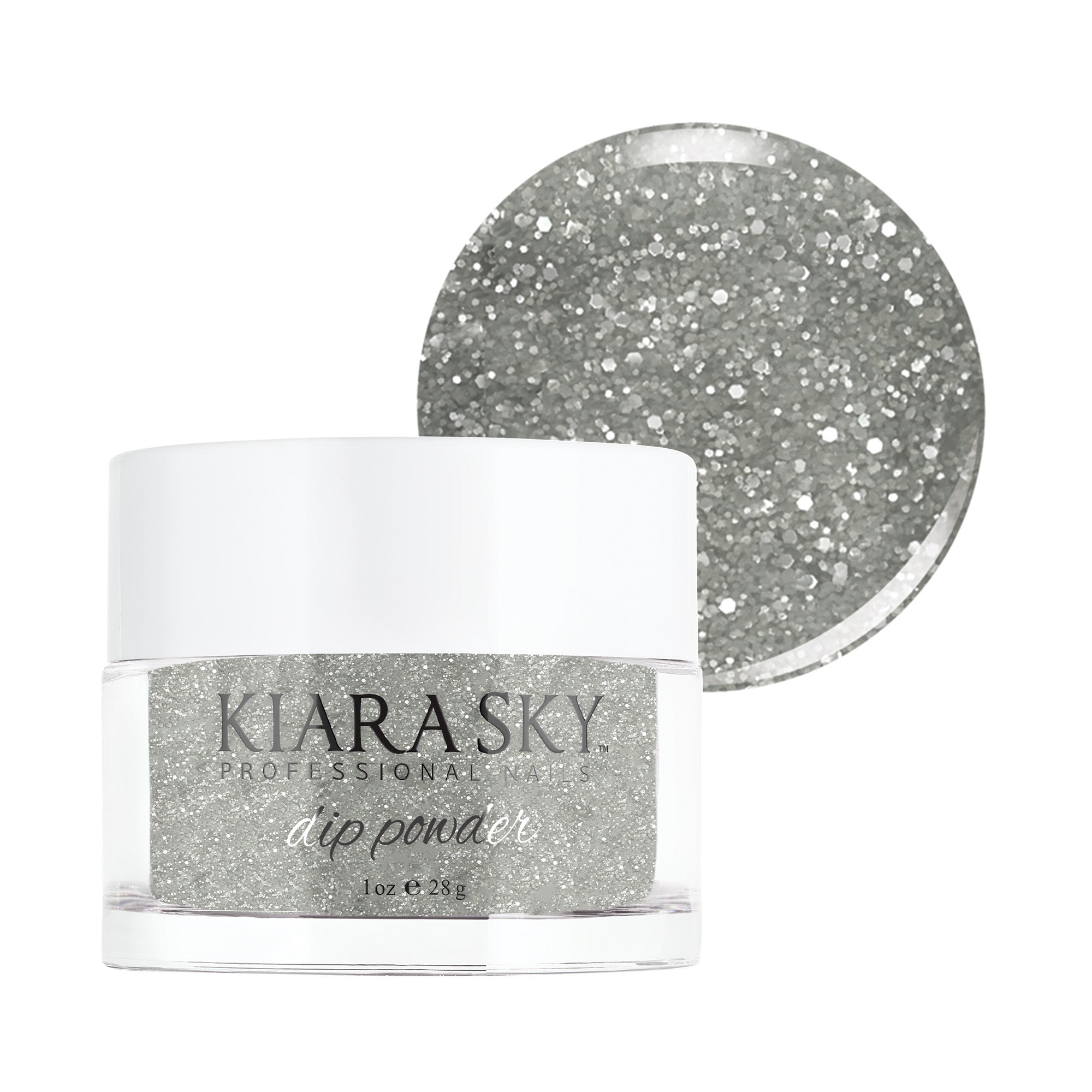 Kiara Sky Long Lasting Nail Dip Powder Silver Tones 1 oz