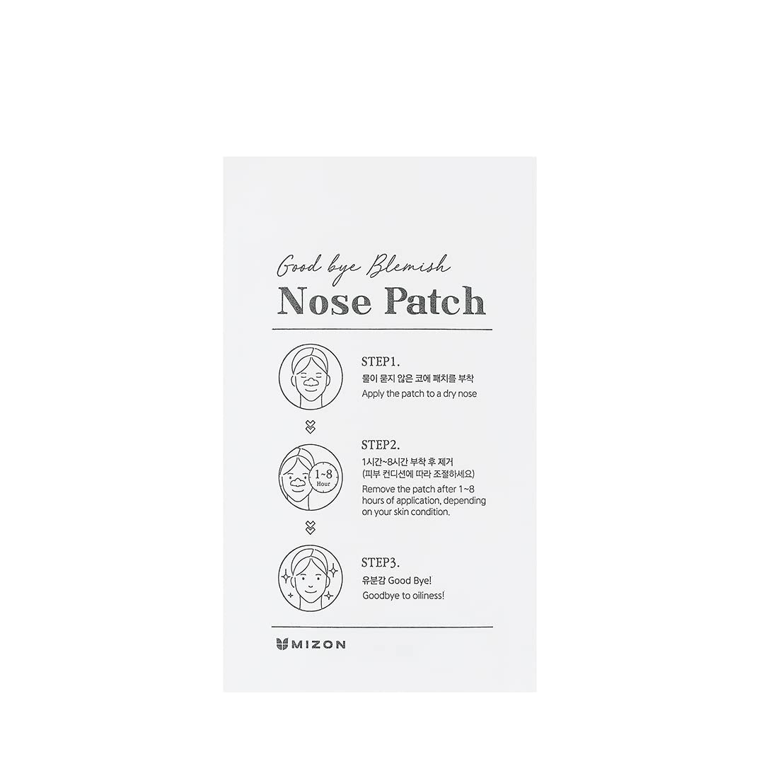 MIZON Korean Nose Patch Blackhead Remover Patch for Pores Pimples Zits Oil and Acne(10ea)
