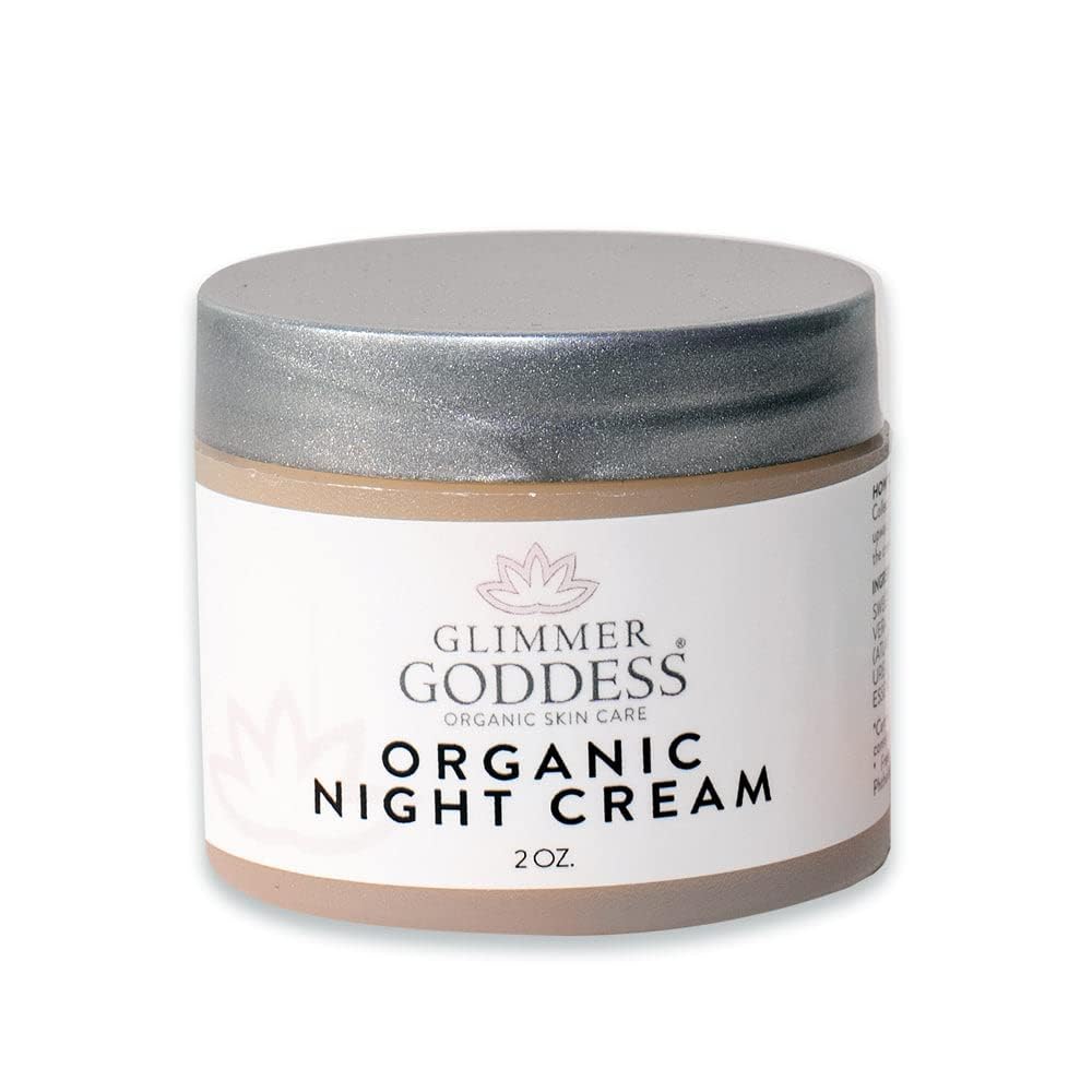 GLIMMER GODDESS Night Cream - Anti-Aging Face Moisturizer, 2oz, Jar