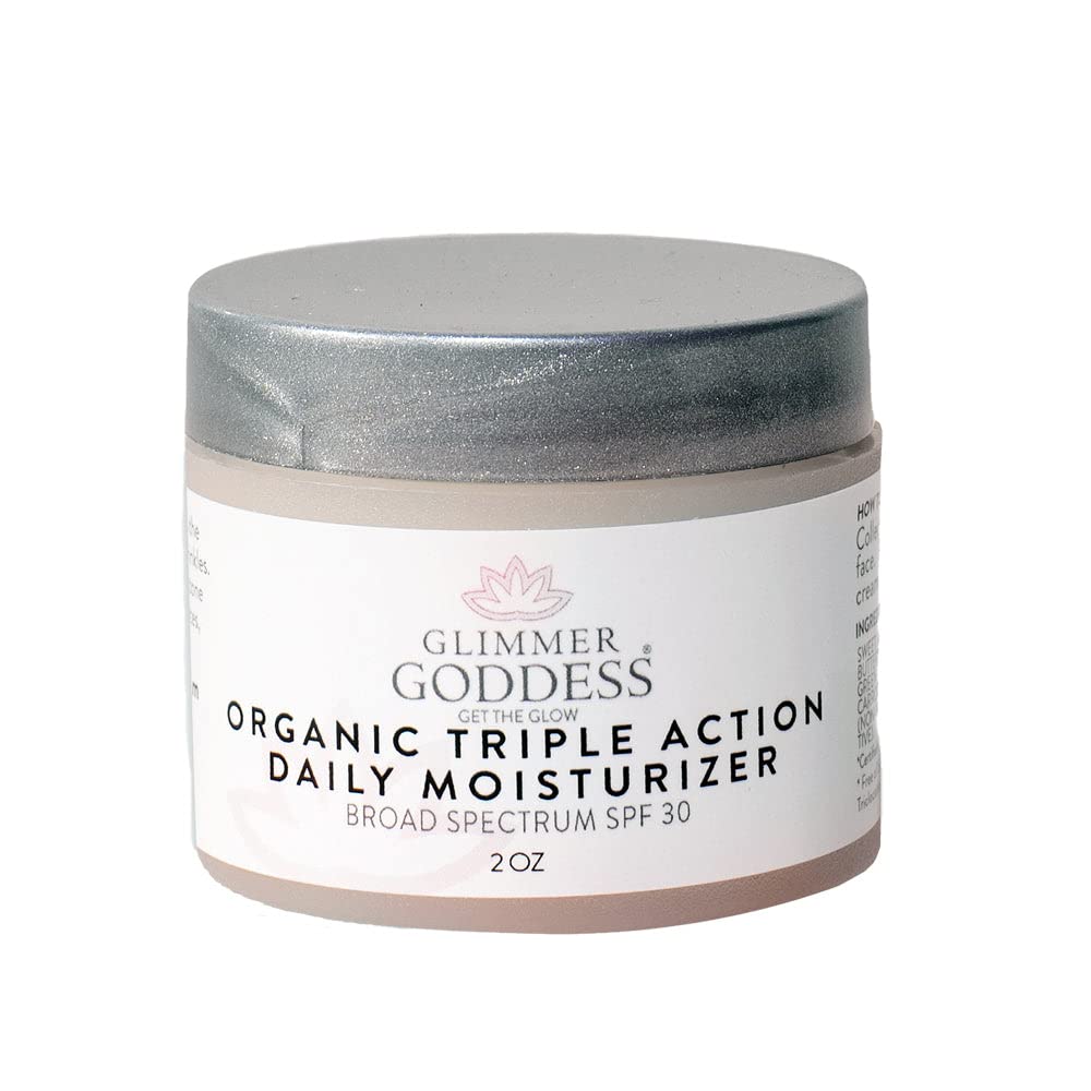 GLIMMER GODDESS Organic Daily Face Moisturizer Cream, Bottle 2oz