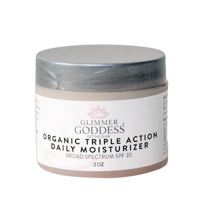 GLIMMER GODDESS Organic Daily Face Moisturizer Cream, Bottle 2oz