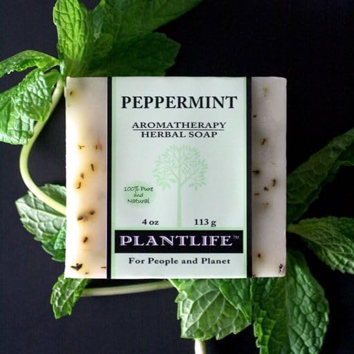 Plantlife Peppermint Bar Soap - Moisturizing and Soothing Soap for Your Skin - Hand Crafted Using Plant-Based Ingredients - Made in California 4oz Bar