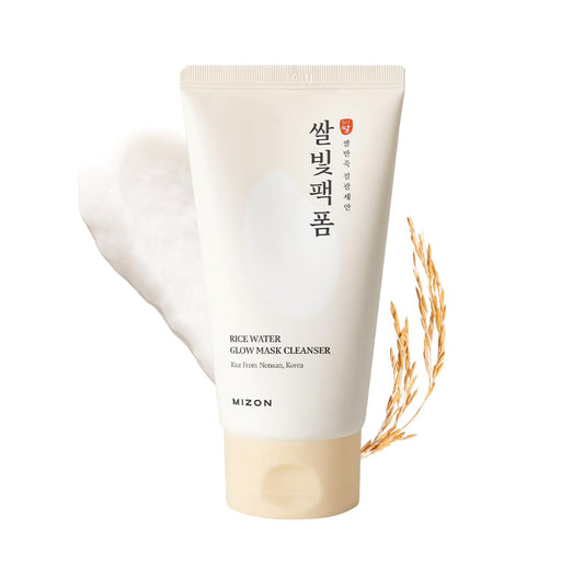 MIZON Rice Water Glow Mask Cleanser, 2-in-1 Face Wash and Mask, 5.07 fl oz