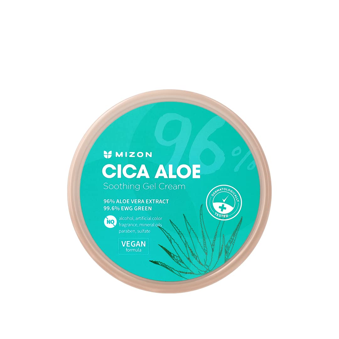 MIZON Cica Aloe 96% Soothing Gel Cream, Moisturizing, Centella Asiatica, Vegan Formula(10.58 fl.oz.)