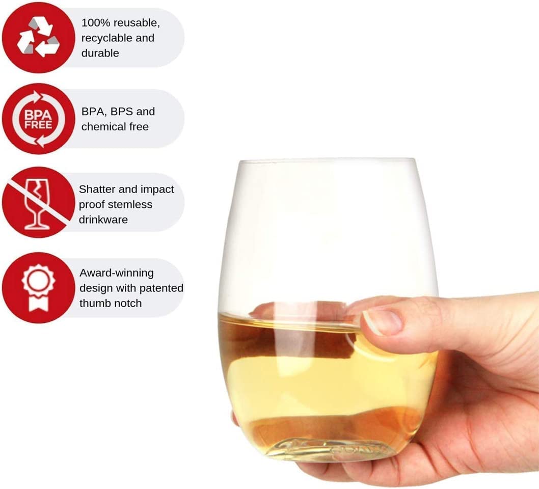 govino Go Anywhere Wine Glasses | 16 oz. Each | Set of 4