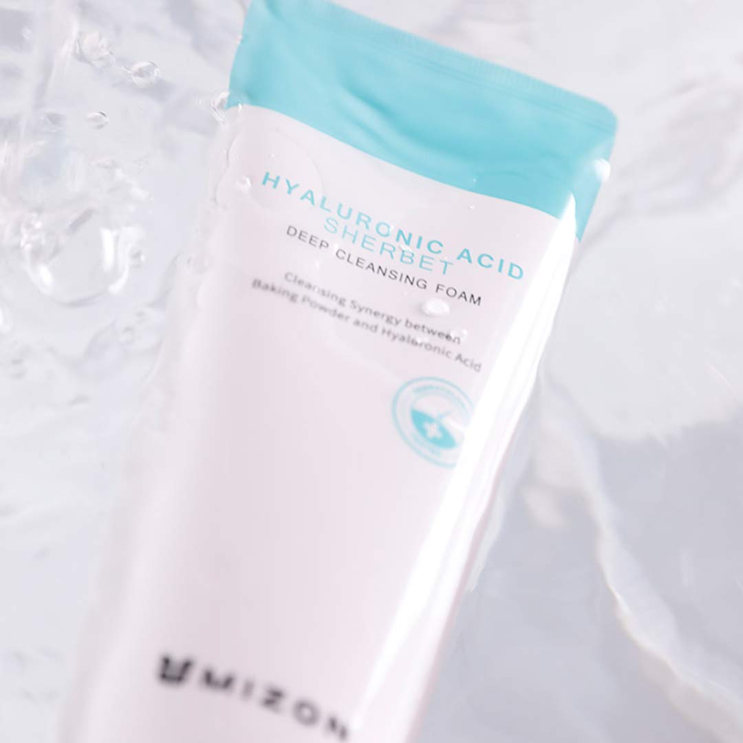 MIZON Hyaluronic Acid Sherbet Deep Cleansing Foam, Hyaluronic Acid, Cleansing, Baking Powder, No Irritation, Make up Remover, Deep Moisture (5.29 oz.)