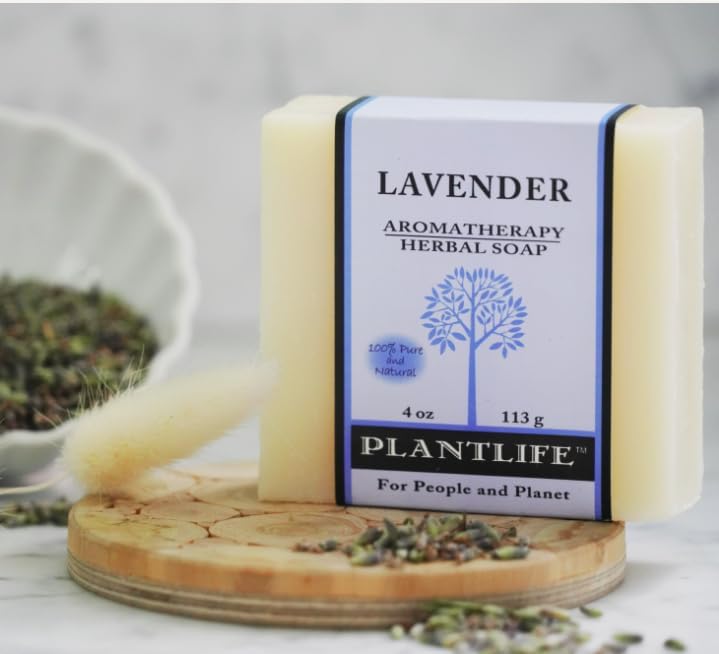 Plantlife Lavender Bar Soap - Moisturizing and Soothing Soap for Your Skin - Hand Crafted Using Plant-Based Ingredients - Made in California 4oz Bar