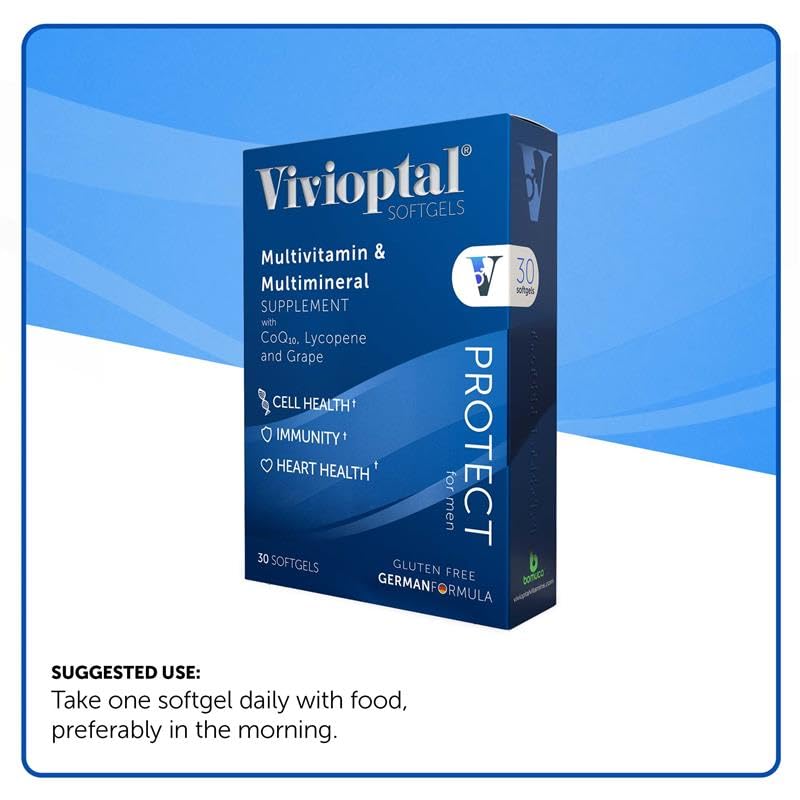 Vivioptal Protect For Men 30 Capsules Multivitamin & Multimineral Supplement CoQ10 Lycopene Resveratrol