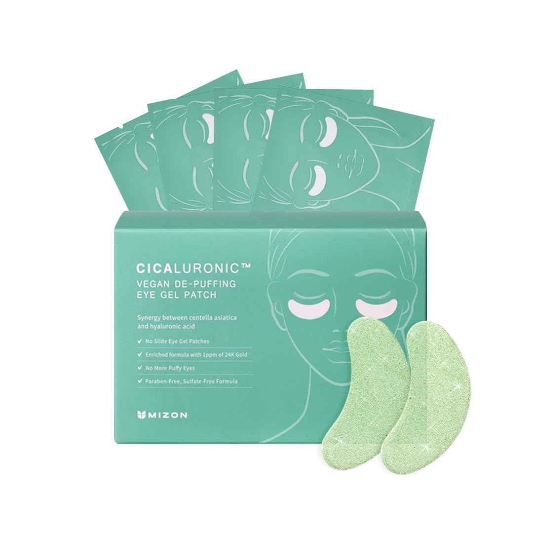 MIZON Cicaluronic Vegan De-puffing Eye Gel Patch, 42 count