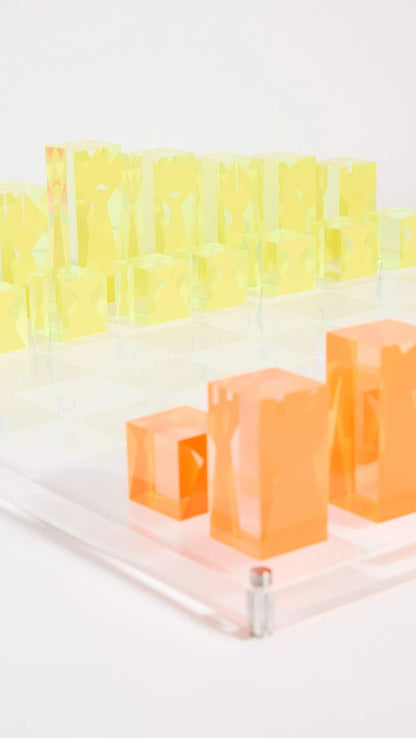 Jonathan Adler Acrylic Chess Set - Neon