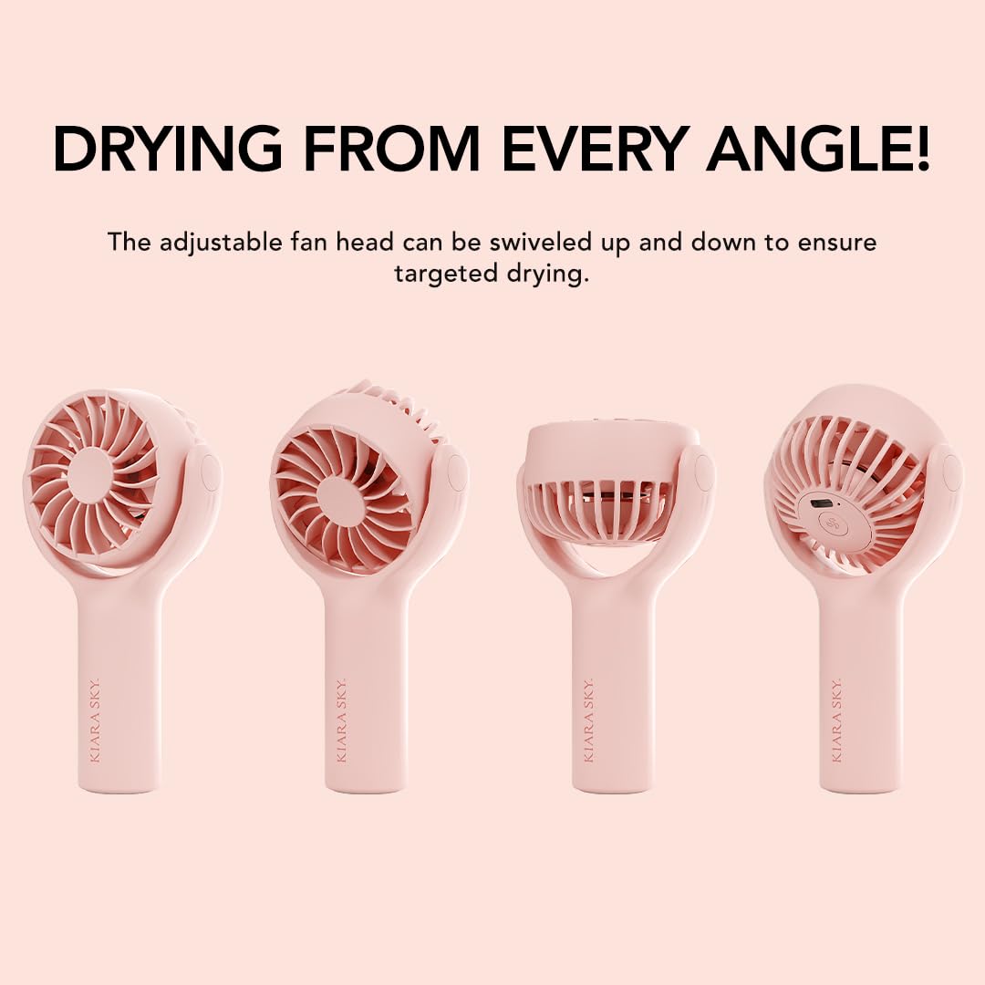 KIARA SKY Lash Fan | Portable Rechargeable Wireless Mini Handheld Lash Fan | 3 Speed Settings | Lash Fan Dryer for Eyelash Extensions | Air Cooling Blower Fan with USB- C | Travel Friendly