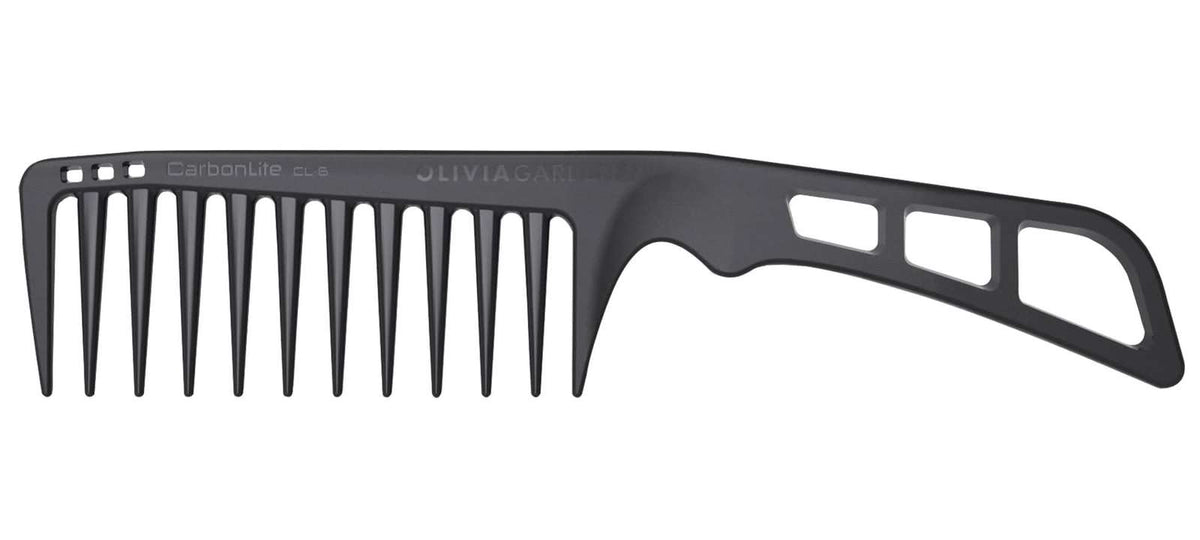 Olivia Garden CarbonLite Comb - CL-6 (Wide Tooth w/ Handle)