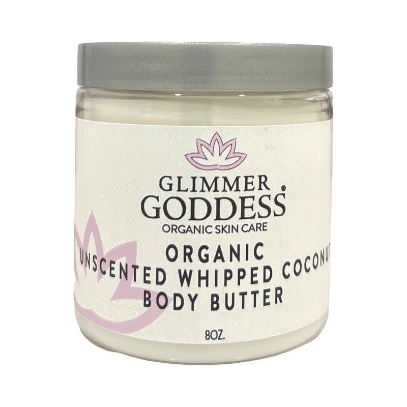 GLIMMER GODDESS Organic Whipped Coconut Oil Body Butter, 8oz
