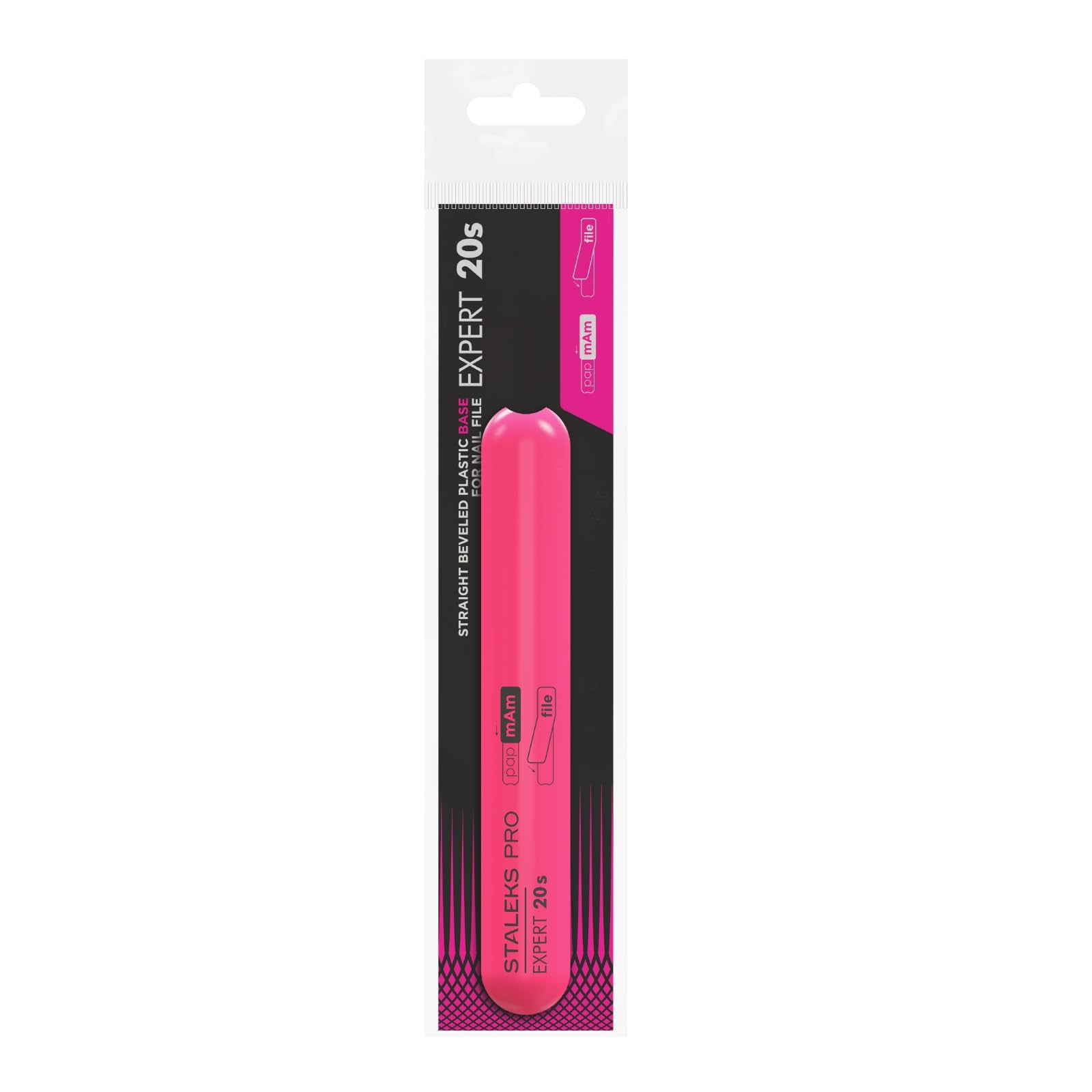 STALEKS Slanted Plastic Nail File, Straight (Base) SPBE-20s, Pink