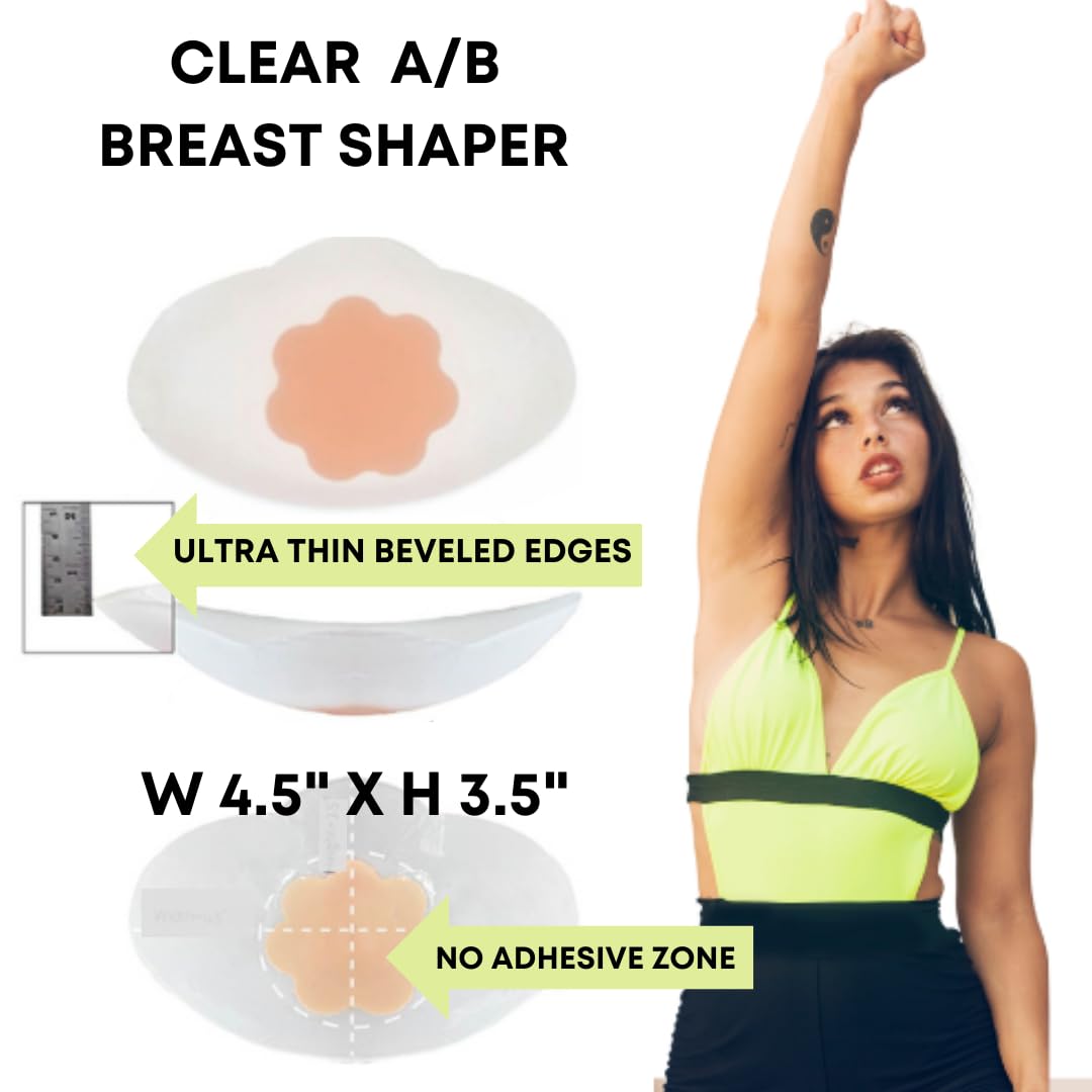 Push Up Sticky Bra, Breast Lifters, Backless Bra, Strapless Bra, Breast Shaper, Adhesive Bra, Nipple Cover, Pasty, Cup Size (US, Cup Band, A, B, Clear)