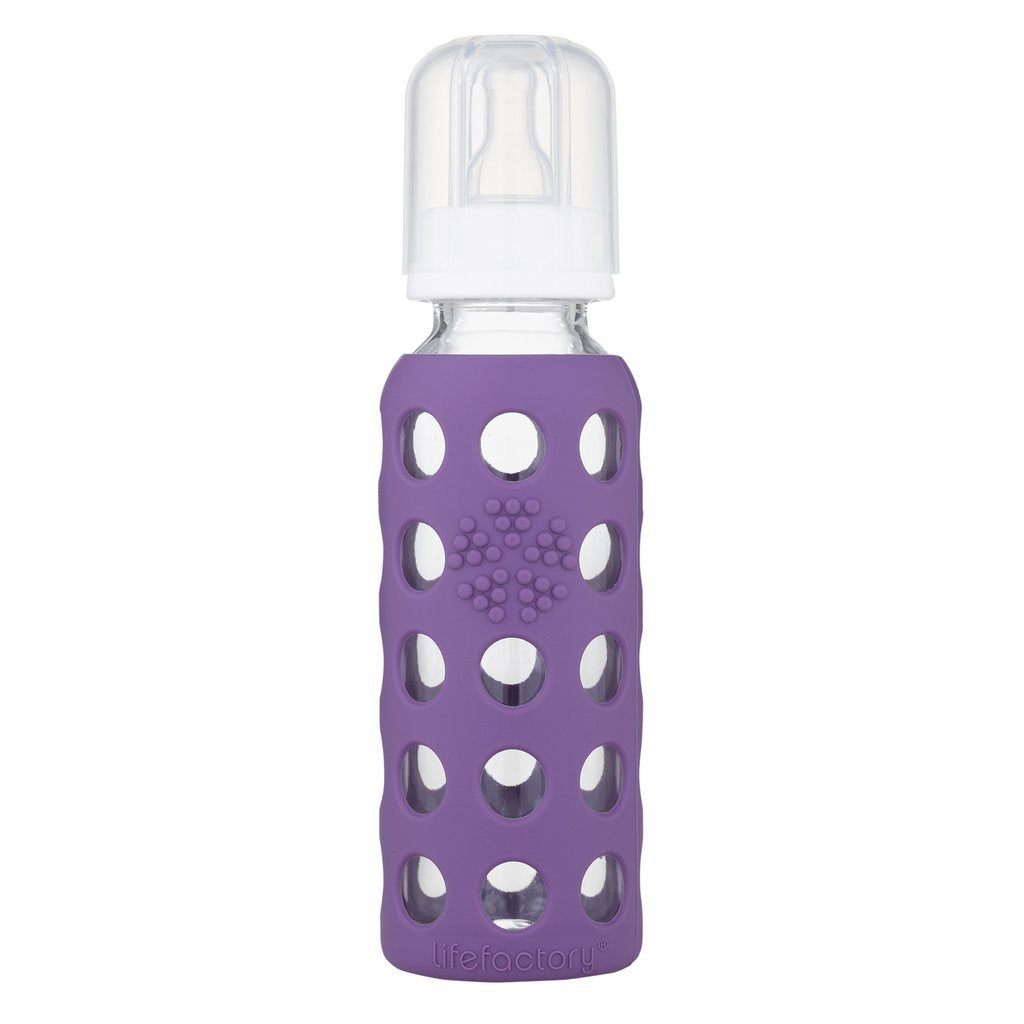 Lifefactory 4oz/9oz Glass Baby Bottle 2pk - Lavender/Grape