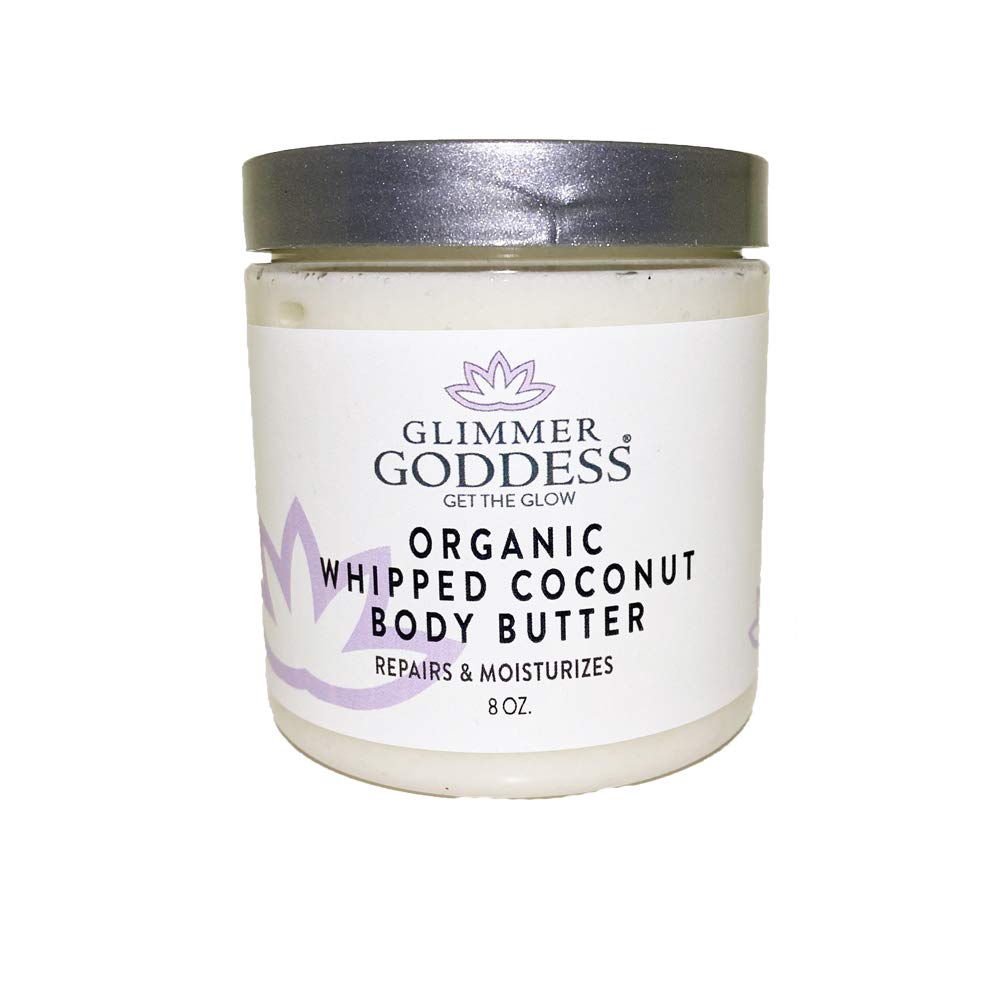 GLIMMER GODDESS Organic Whipped Coconut Oil Body Butter, 8oz