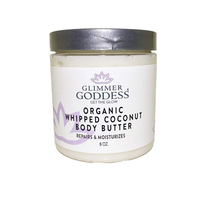 GLIMMER GODDESS Organic Whipped Coconut Oil Body Butter, 8oz