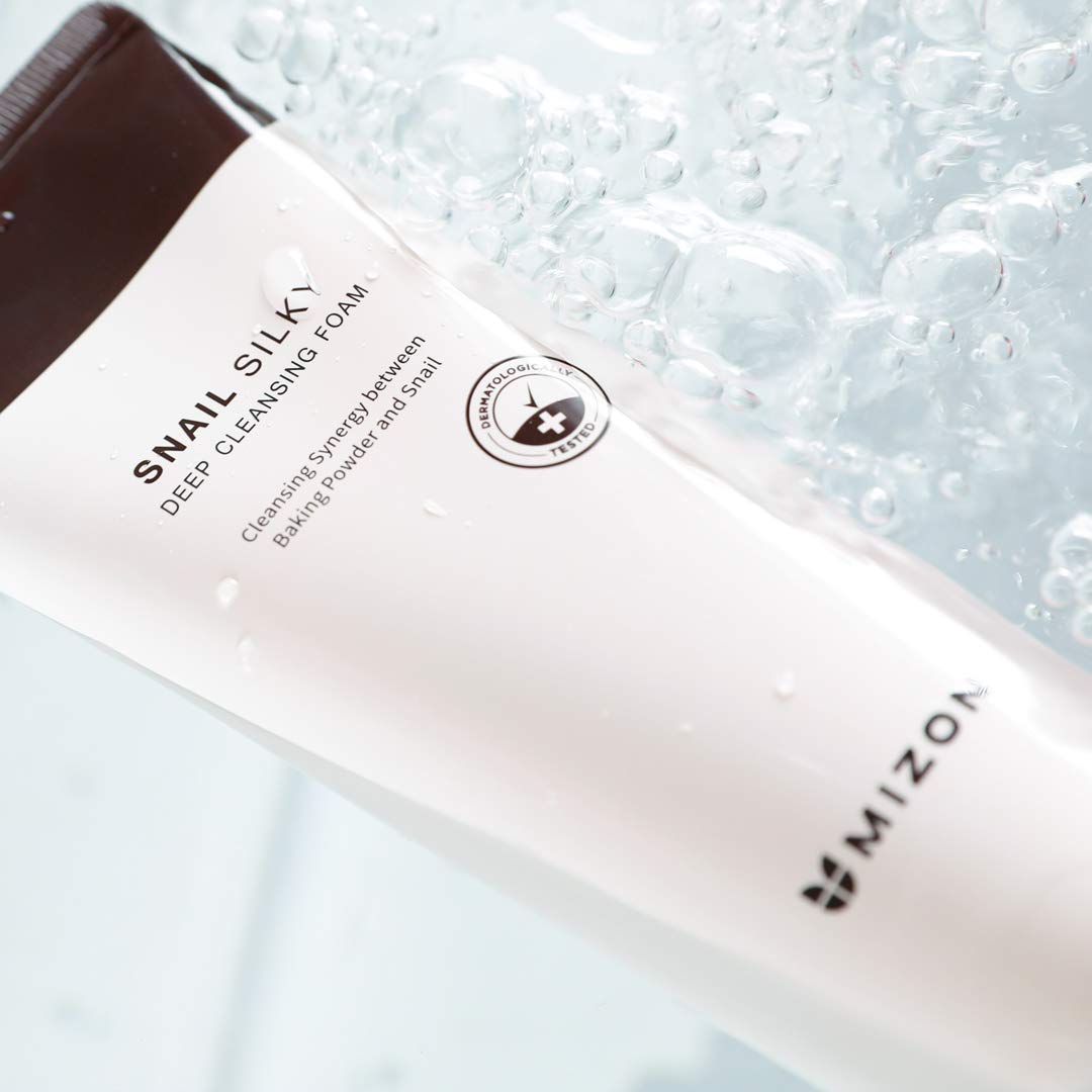 MIZON Snail Silky Deep Cleansing Foam, Cleansing Foam, Remove Dead Skin, Baking Powder Particles, No Irritation, No Dryness, Nutrition (5.29 oz)