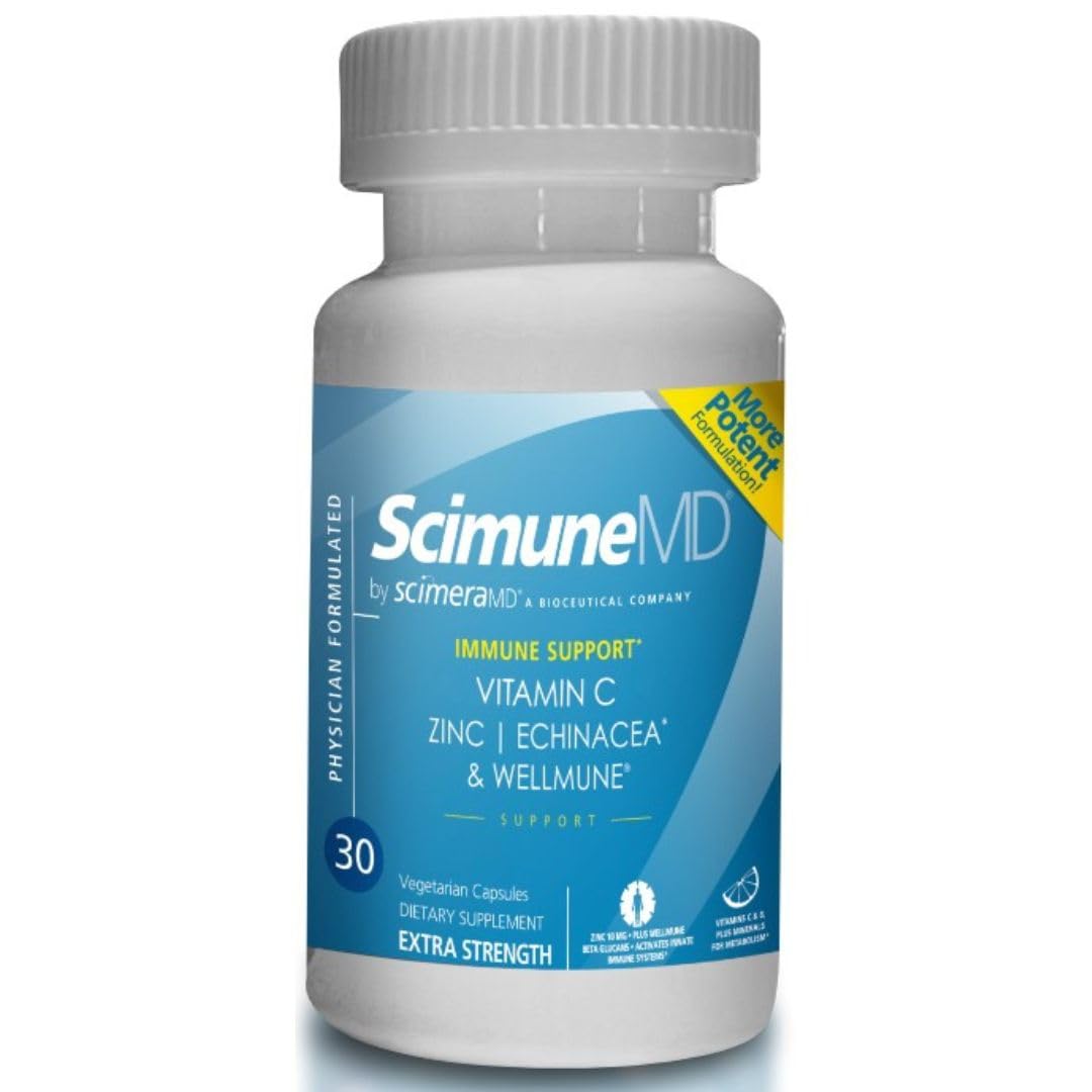 ScimeraMD® Scimune Immune Support Supplement with Zinc, Quercetin, Echinacea, and Wellmune® Beta Glucan