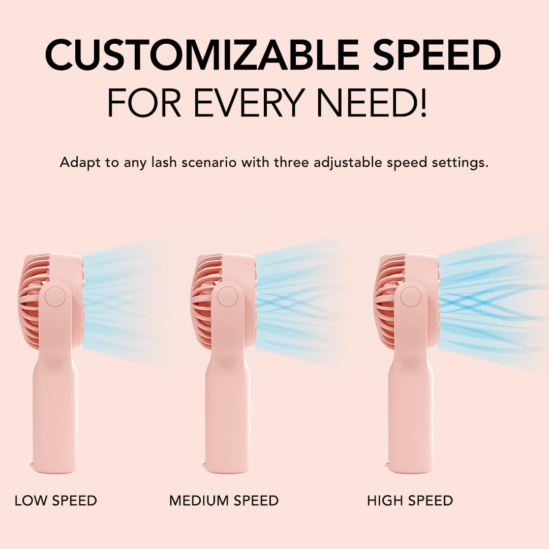 KIARA SKY Lash Fan | Portable Rechargeable Wireless Mini Handheld Lash Fan | 3 Speed Settings | Lash Fan Dryer for Eyelash Extensions | Air Cooling Blower Fan with USB- C | Travel Friendly