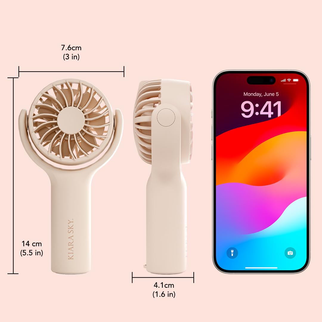 KIARA SKY Lash Fan | Portable Rechargeable Wireless Mini Handheld Lash Fan | 3 Speed Settings | Lash Fan Dryer for Eyelash Extensions | Air Cooling Blower Fan with USB- C | Travel Friendly