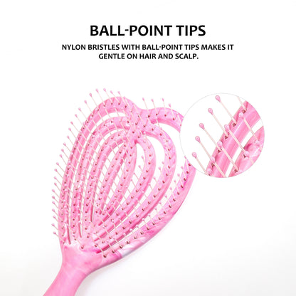 Eagle Fortress Pink Curved Vented Hair Brush