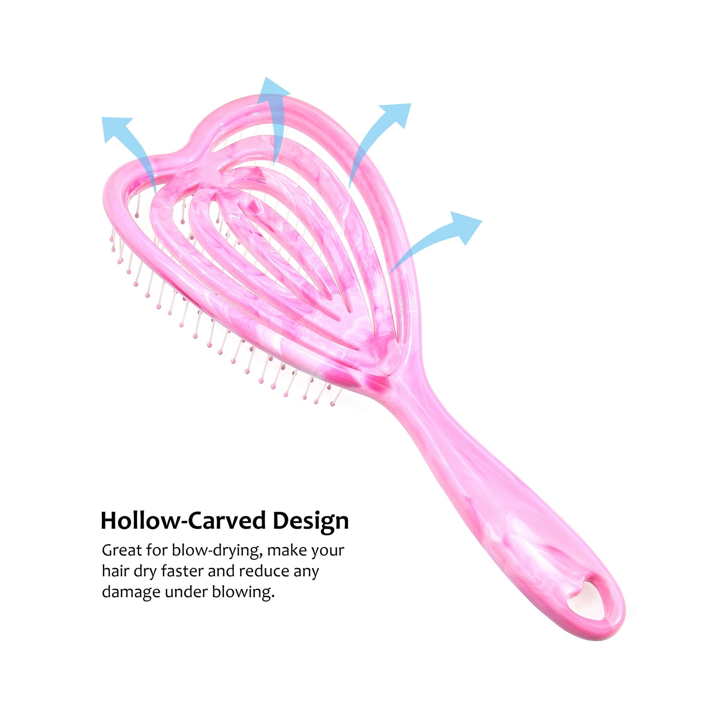 Eagle Fortress Pink Curved Vented Hair Brush