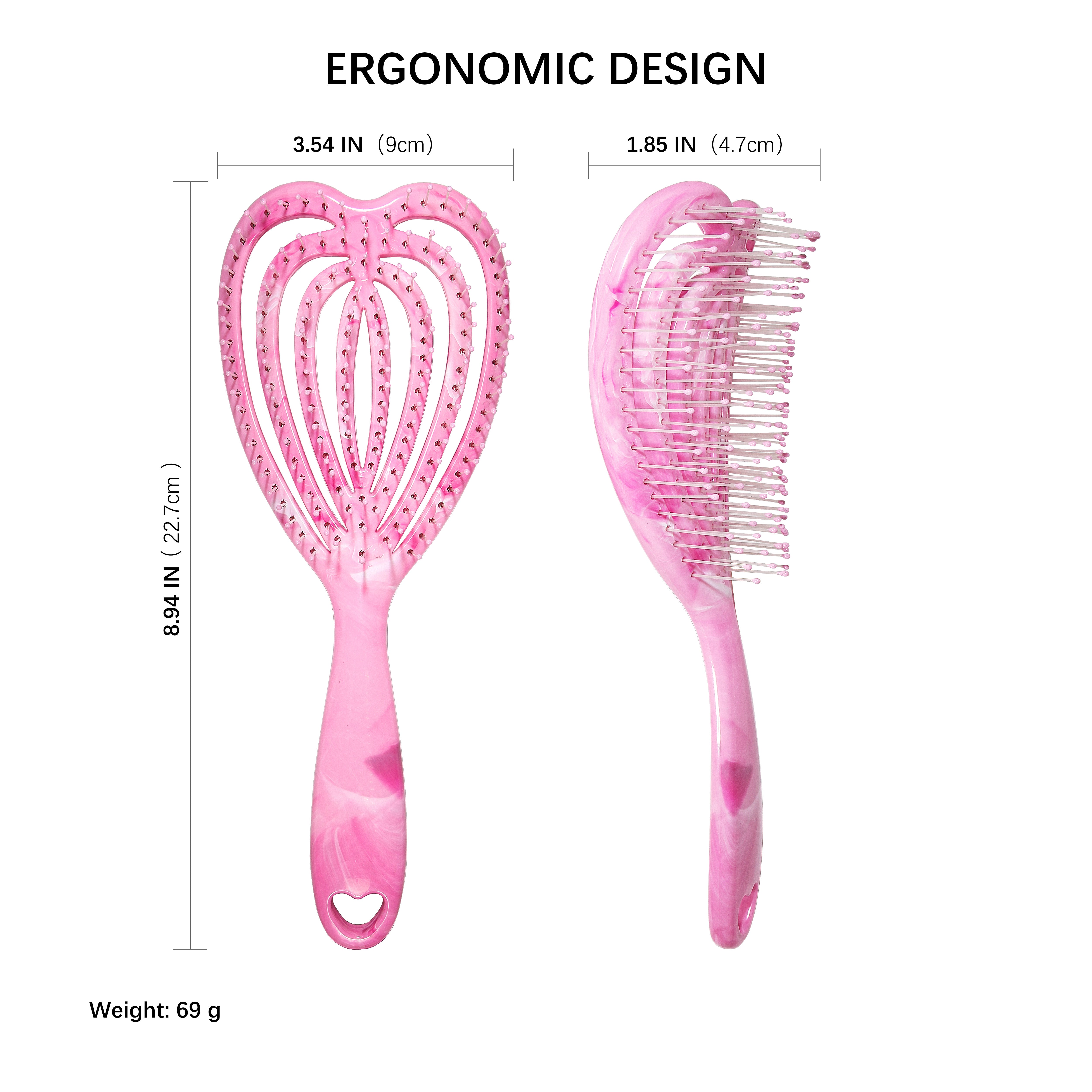 Eagle Fortress Curved Vented Hair Brush Pink