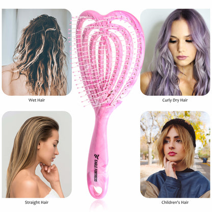 Eagle Fortress Pink Curved Vented Hair Brush