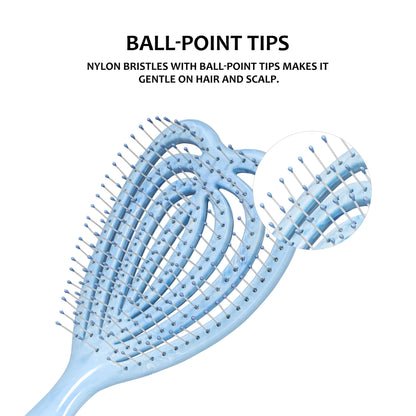 Eagle Fortress Curved Vented Hair Brush Blue