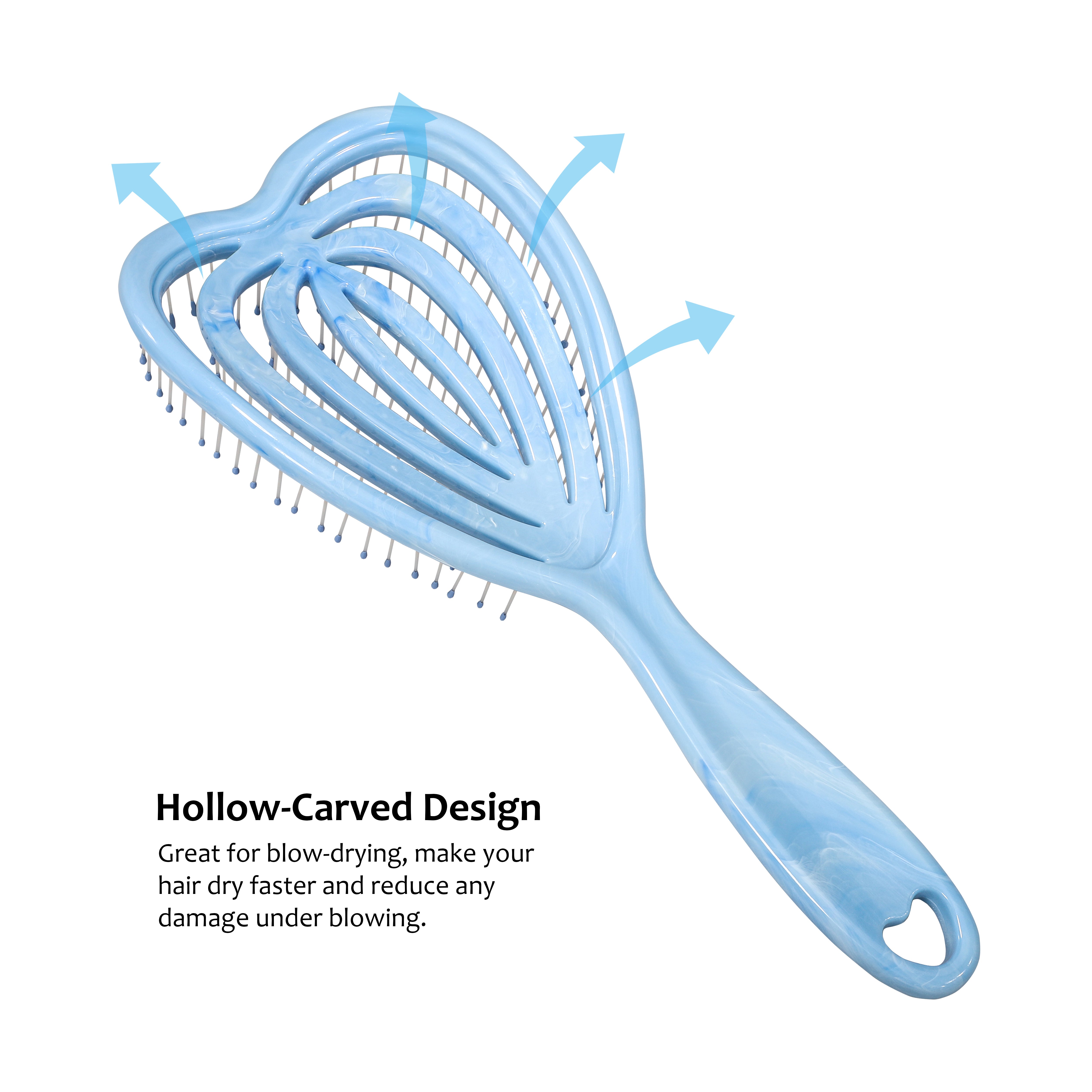 Eagle Fortress Curved Vented Hair Brush Blue