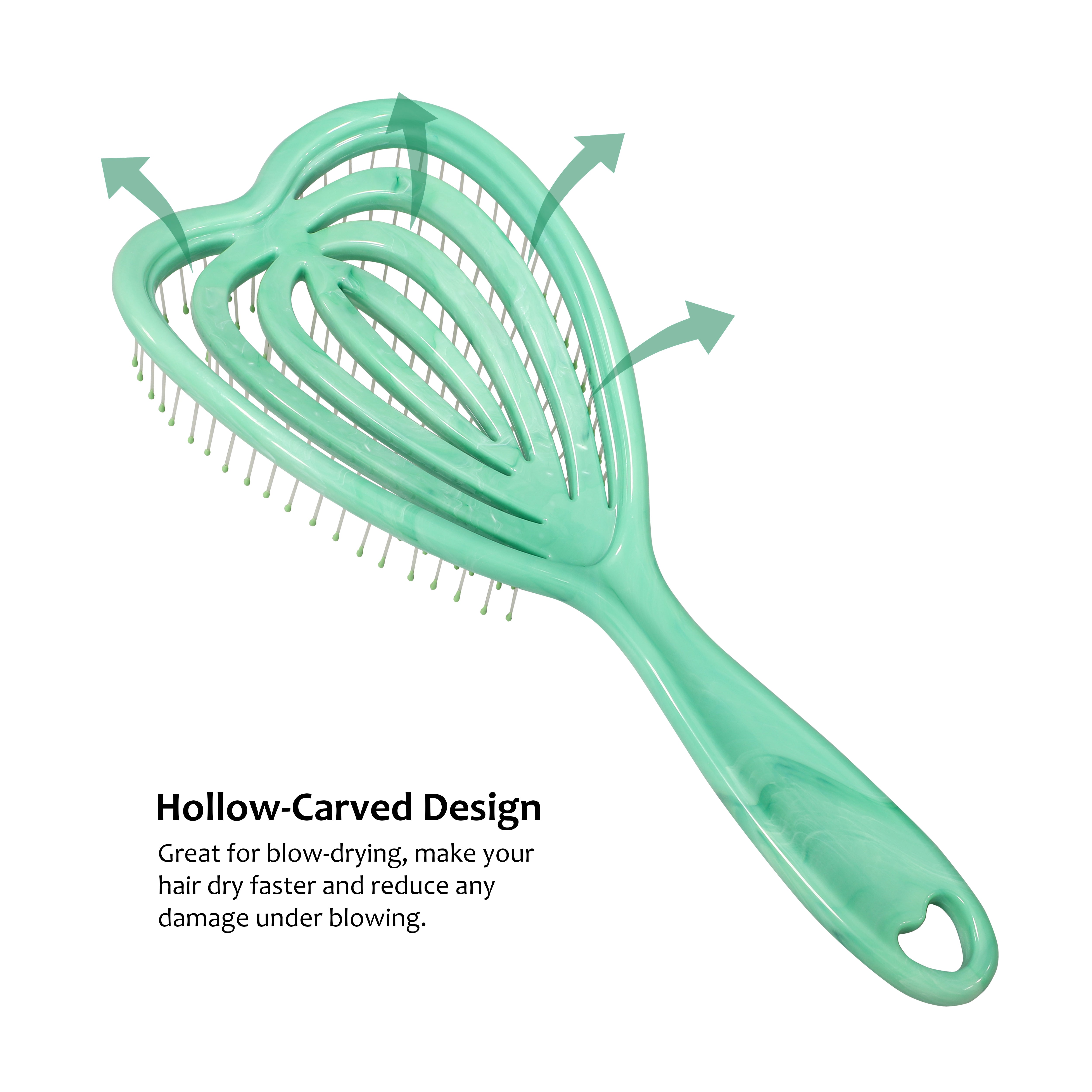 Eagle Fortress Curved Vented Hair Brush Green