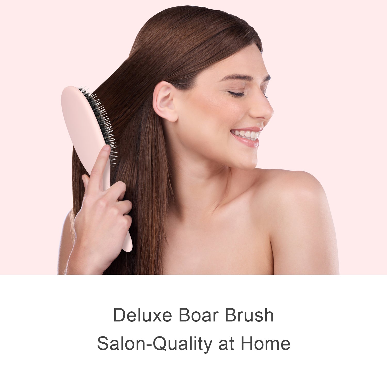 Eagle Fortress Deluxe Boar Bristle Hair Brush - Pink