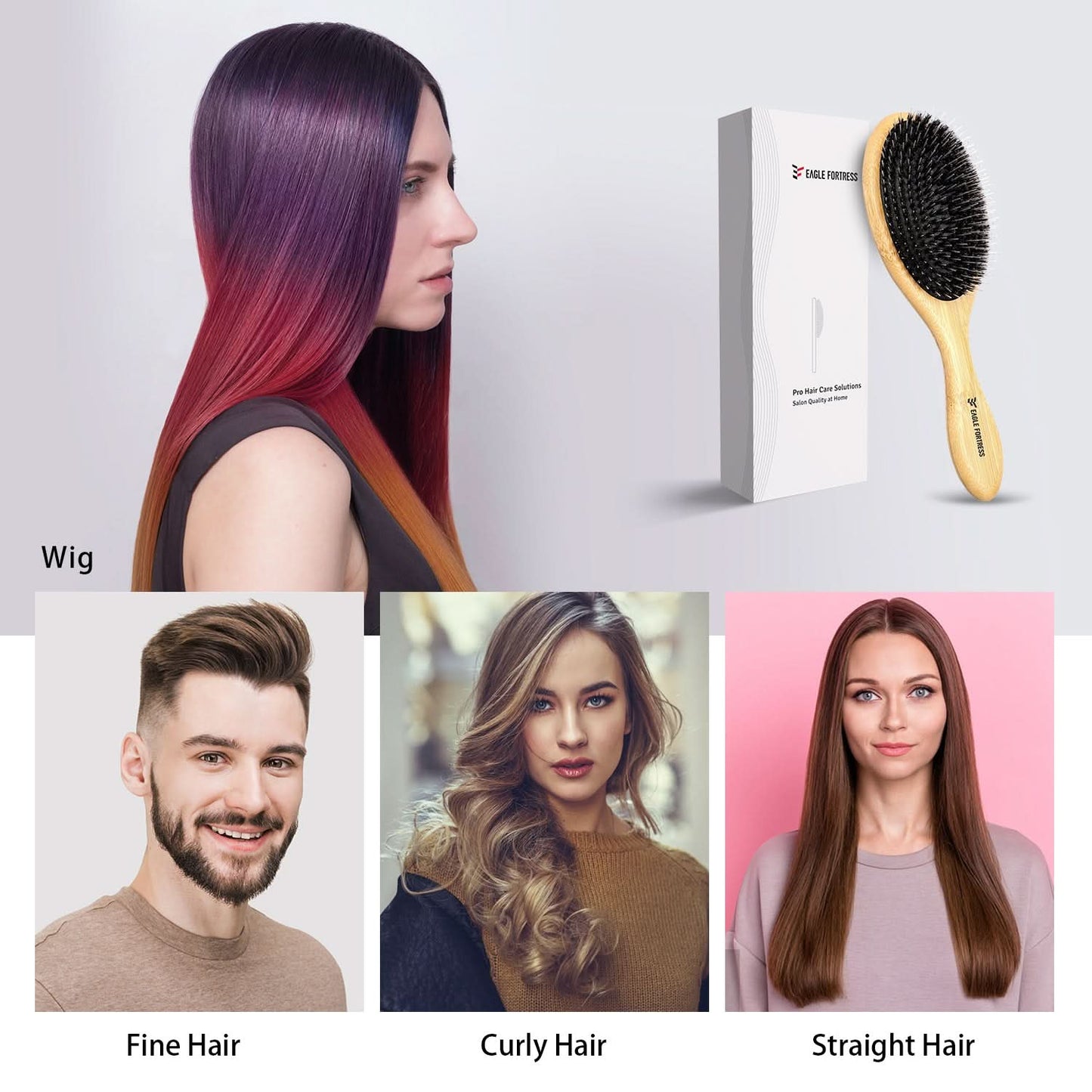 Eagle Fortress Bamboo Detangler Hair Brush