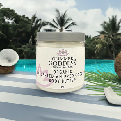 GLIMMER GODDESS Organic Whipped Coconut Oil Body Butter, 8oz