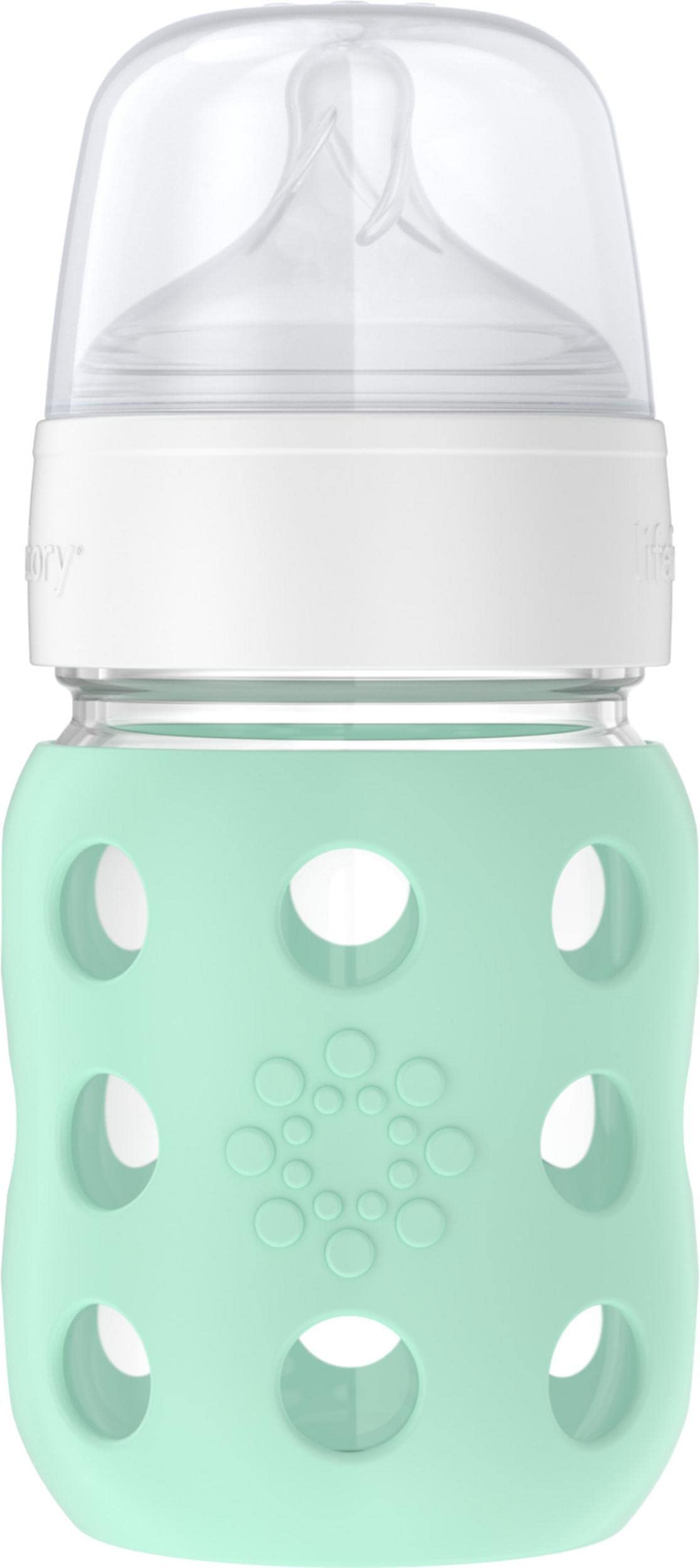 Lifefactory 8-Ounce Wide Neck Glass Baby Bottle with Protective Silicone Sleeve