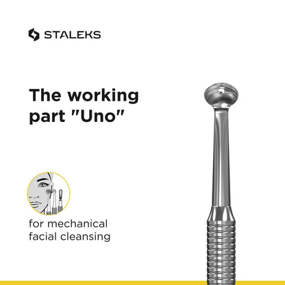 Staleks Pro Cosmetology Double-Ended Tool Expert 20 Type 4 – Uno Spoon & Vidal Needle – Stainless Steel Blackhead Remover – Pimple Extractor Tool