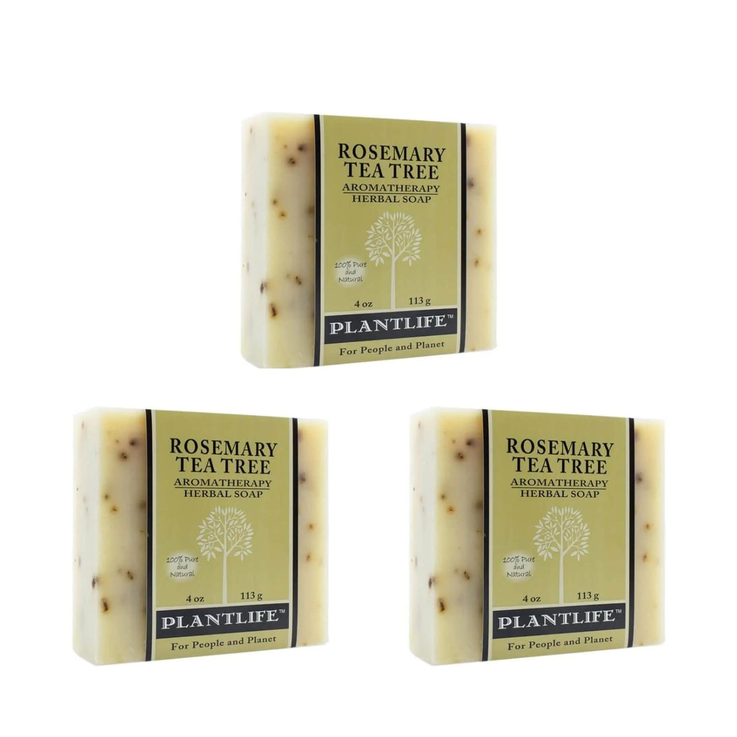 Plantlife Rosemary Tea Tree 4 oz Bar Soap 3-Pack