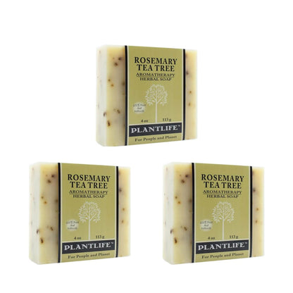 Plantlife Rosemary Tea Tree 4 oz Bar Soap 3-Pack