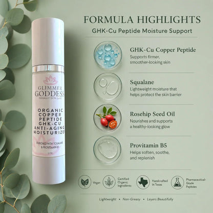 GLIMMER GODDESS Organic Daily Face Moisturizer Cream, Bottle 2oz