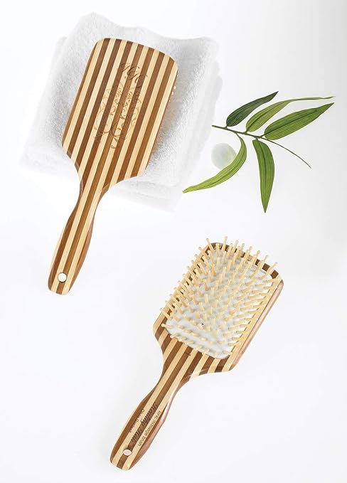 Olivia Garden Healthy Hair Eco-Friendly Bamboo Ionic Massage Hair Brush HH-4 (Paddle Large)