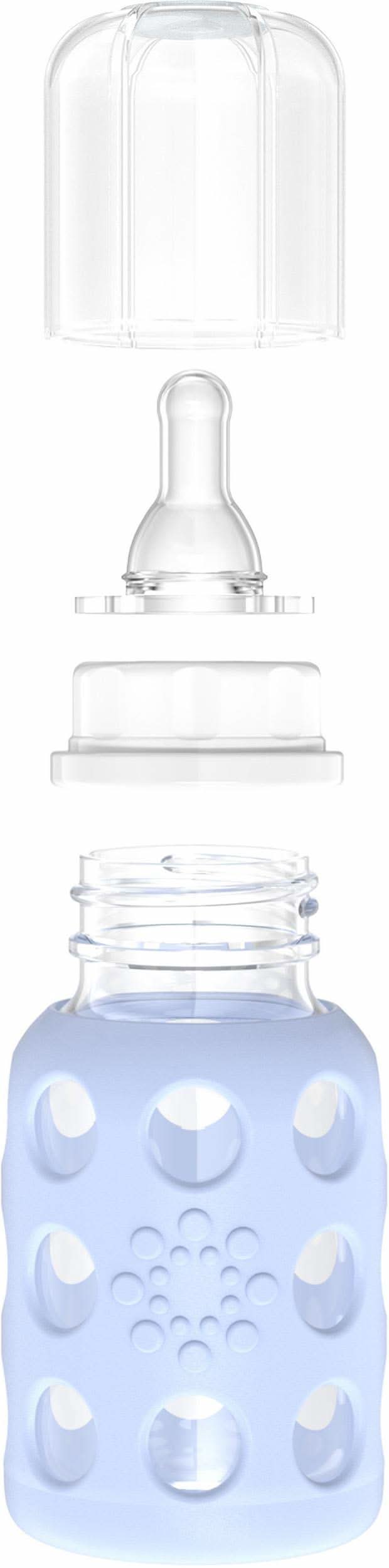 Lifefactory 4 oz Glass Baby Bottle with Protective Silicone Sleeve, Blanket