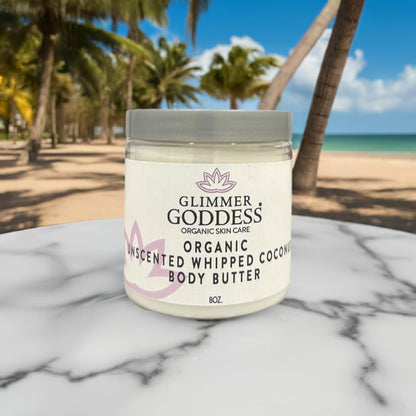 GLIMMER GODDESS Organic Whipped Coconut Oil Body Butter, 8oz