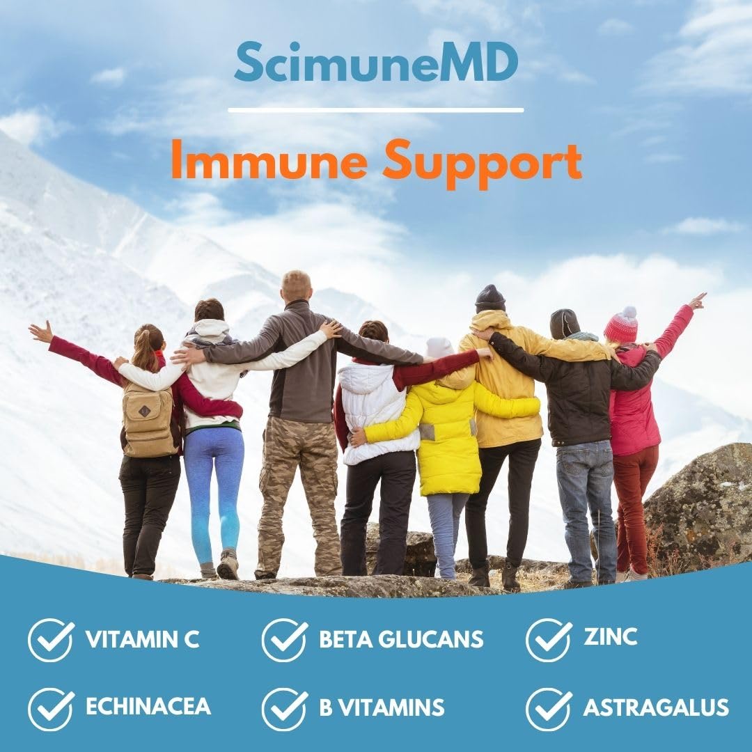 ScimeraMD® Scimune Immune Support Supplement with Zinc, Quercetin, Echinacea, and Wellmune® Beta Glucan