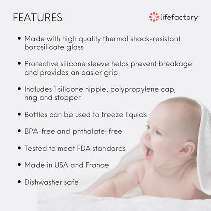 Lifefactory 9 oz Glass Baby Bottle Sets
